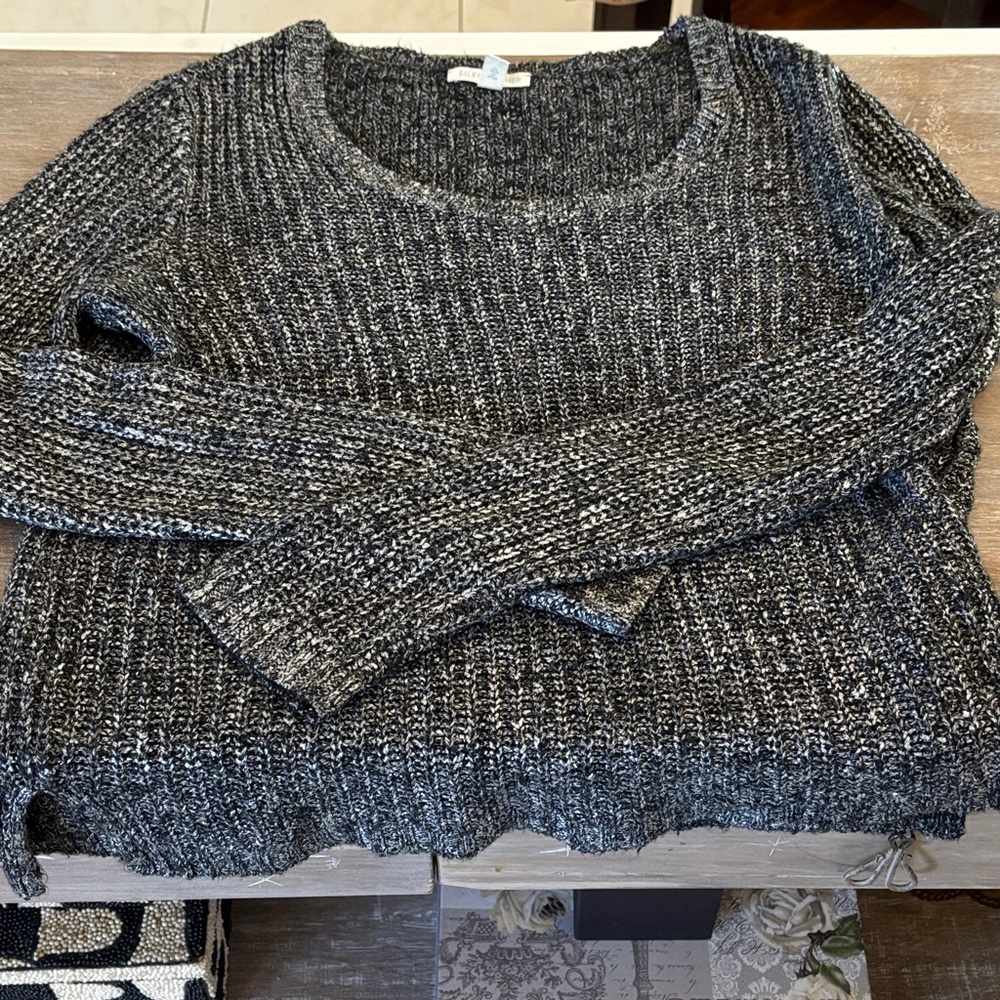 Eileen Fisher Linen Blend Open Knit Sweater in size medium